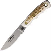 Knives Of Alaska 00332FG Alpha Wolf MagnaCut Fixed Blade Knife Stag Handles