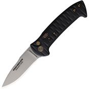 Knives Of Alaska 00914FG Auto Strike Force Bead Blast Button Lock Knife Black G10 Handles
