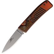 Knives Of Alaska 00955FG Auto Onyx Bead Blast Button Lock Knife Black/Orange G10 Handles