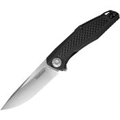 Kershaw 4037X Atmos Satin Drop Point Linerlock Knife Black G10 Handles