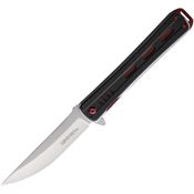 Miscellaneous 4614 Assist Open Satin Linerlock Knife Black/Red Handles