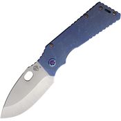 Medford 0144TQ37A2 TFF-1 Tumbled Drop Point Framelock Knife Blue Handles