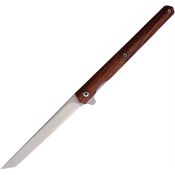 Mavik 10046 Sera satin Tanto Linerlock Knife Brown Wood Handles
