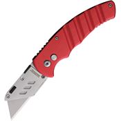 Marbles 731 Razor Button Lock Knife Red Handles
