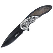 MTech A2006BB Assist Open Black Linerlock Knife Black Wood Handles