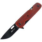 MTech A2008BB Assist Open Black Linerlock Knife Brown Handles