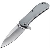 MTech A2037GY Assist Open Satin Linerlock Knife Gray Aluminum Handles