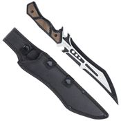MTech FIX003BK Two-Tone Fixed Blade Knife Black/Brown Wood Handles