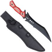 MTech FIX003BN Black Fixed Blade Knife Black/Red Wood Handles