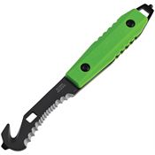 MTech FIX008GN Black Guthook Fixed Blade Knife Green ABS Handles