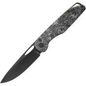 Outdoor Edge KN1C Kaytan Black Drop Point Button Lock Knife Carbon Fiber Handles