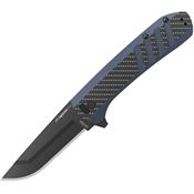 Outdoor Edge VX430CC Razor VX4 Linerlock Knife Blue G10/Carbon Fiber Handles