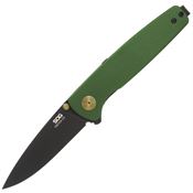 SOG 11150443 Twitch III Assist Open Black Drop Point Linerlock Knife Green Handles