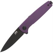 SOG 11150643 Twitch III Assist Open Black Drop Point Linerlock Knife Purple Handles