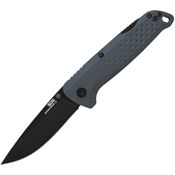 SOG 13110643 Adventurer Black Drop Point Lockback Knife Gray GFN Handles