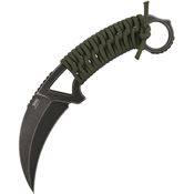 SOG GB2001BX Gambit XL Black Stonewash Karmabit Fixed Blade Knife OD Cord Wrapped Handles