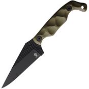 Stroup B5ODGBLKCER Bravo 5 Black Carbon Steel Fixed Blade Knife OD Green G10 Handles