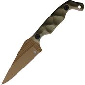 Stroup B5ODGFDECER Bravo 5 Dark Earth Carbon Steel Fixed Blade Knife OD Green G11 Handles