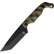 Stroup B5TODGBKCER Bravo 5 Carbon Steel Tanto Fixed Blade Knife OD Green G10 Handles