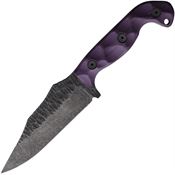 Stroup TU1PG10 TU1 Carbon Steel Fixed Blade Knife Purple G10 Handles