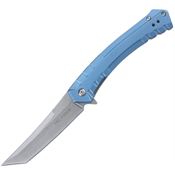 Tac Force 2005SBL Assist Open Stonewash Tanto Linerlock Knife Blue Handles