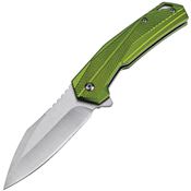 Tac Force 2018GN Assist Open Satin Linerlock Knife Green Aluminum Handles