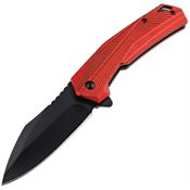 Tac Force 2018RD Assist Open Black Linerlock Knife Red Handles