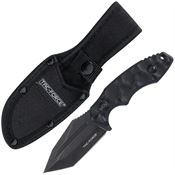 Tac Force FIX121DSW Black Stonewash Fixed Blade Knife Black Nylon Handles