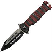 Miscellaneous 0510RD Trump Assist Open Linerlock Knife Black/Red Handles