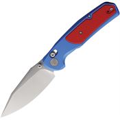 Trivisa JM01LA14 Hornet Satin Drop Point Axis Lock Knife Blue/Red Handles