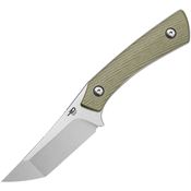 Bestech FK06B Step Stonewash D2 Carbon Steel Tanto Fixed Blade Knife Green G10 Handles