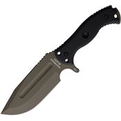 Halfbreed LBK01G2KOD Large Bush OD Green Drop Point Knife Gen 2 Black Handles