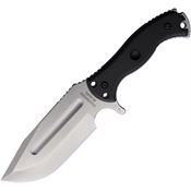 Halfbreed LBK01G2CBLK Large Bush Stonewash Drop Point Knife Gen 2 Black Handles