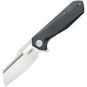 Kubey 328D Atlas Stonewash Framelock Knife Black G10 Handles