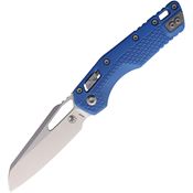 Microtech 210T10PMCBL MSI Stonewash Sheepsfoot Ram-Lok Knife Blue Tri-Grip Handles