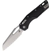 Microtech 21012FRGTBK MSI Stonewash Serrated Ram-Lok Knife Black Frag G10 Handles