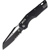 Microtech 2102FLGTBK MSI Two-Tone Part Serrated Sheepsfoot Ram-Lok Knife Black Fluted G10 Handles