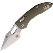 Microtech 16025 Stitch Stonewash Single Edge Ram-Lok Knife OD Green Fluted Handles