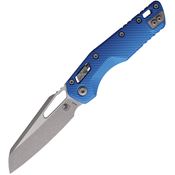 Microtech 21010APFLBL MSI Apocalyptic Sheepsfoot Ram-Lok Knife Blue Fluted Aluminum Handles