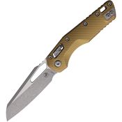 Microtech 21010APFLTA MSI Apocalyptic Sheepsfoot Ram-Lok Knife Tan Fluted Aluminum Handles