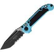 Microtech 11362TQ Auto Ludt Gen III Two-Tone Part Serrated Tanto Button Lock Knife Turquoise Handles