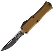 Microtech 1703M2TA Auto Hera II Mini Two-Tone Part Serrated OTF Knife Tan Handles