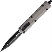 Microtech 2251TG Auto Dirac Two-Tone Double Edge Dagger OTF Knife Gray Titanium Handles