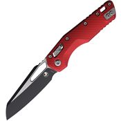 Microtech 2101FLRD MSI Two-Tone Sheepsfoot Ram-Lok Knife Red Fluted Aluminum Handles