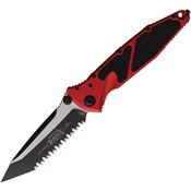 Microtech 1613RD Socom Elite Two-Tone Serrated Tanto Linerlock Knife Red/Black Traction Handles