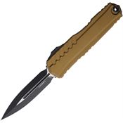 Microtech 12421TA Auto Cypher II Two-Tone Double Edge Dagger OTF Knife Tan Aluminum Handles