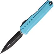 Microtech 12421TQ Auto Cypher II Two-Tone Double Edge Dagger OTF Knife Turquoise Aluminum Handles