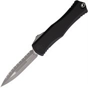 Microtech 170212AP Auto Hera II Apocalyptic Serrated Double Edge OTF Knife Black Aluminum Handles