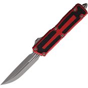Microtech 118010APRD Auto Scarab II Gen III Apocalyptic Double Edge OTF Knife Red/Black Traction Handles