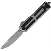 Microtech 127810APNC Auto Scarab II Gen III Apocalyptic Single Edge OTF Knife Gray/Black Traction Handles